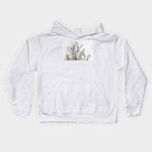 Small bunch of beautiful fresh lavender flowers. Top view Kids Hoodie